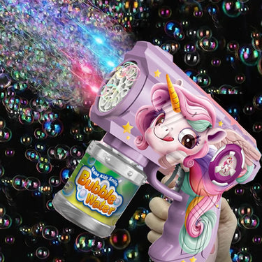 10 Holes Unicorn Crazy Automatic Bubble Gun
